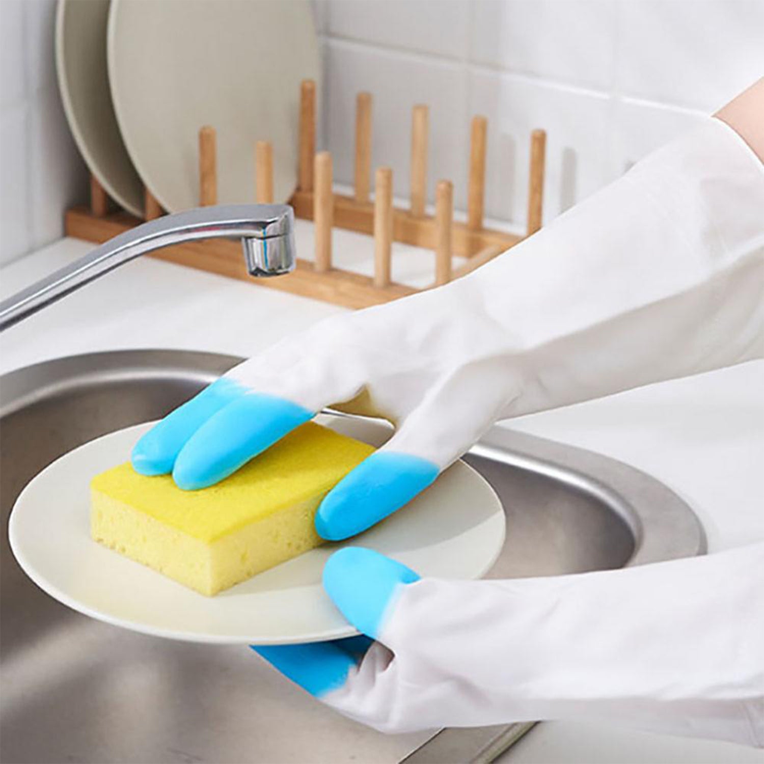 4934 Reusable Rubber Latex Pvc Flock Lined Elbow Length Hand Gloves Cleaning Gloves 4934 Reusable Rubber Latex Pvc Flock Lined Elbow Length Hand Gloves Cleaning Gloves